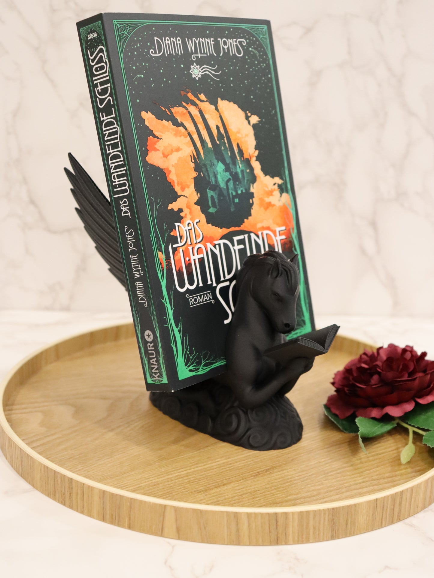 Buchhalter lesender Pegasus Farbwahl | 3D Druck | Aufsteller Taschenbücher E-Reader Tablet