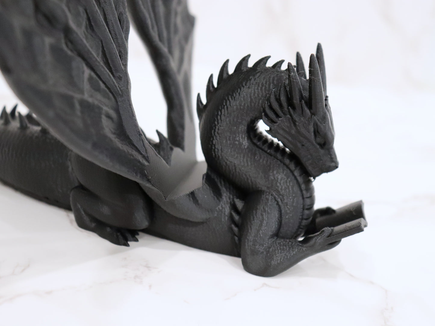 Accountant Reading Dragon Black | various sizes | 3D print | Stand Books E-reader Tablet