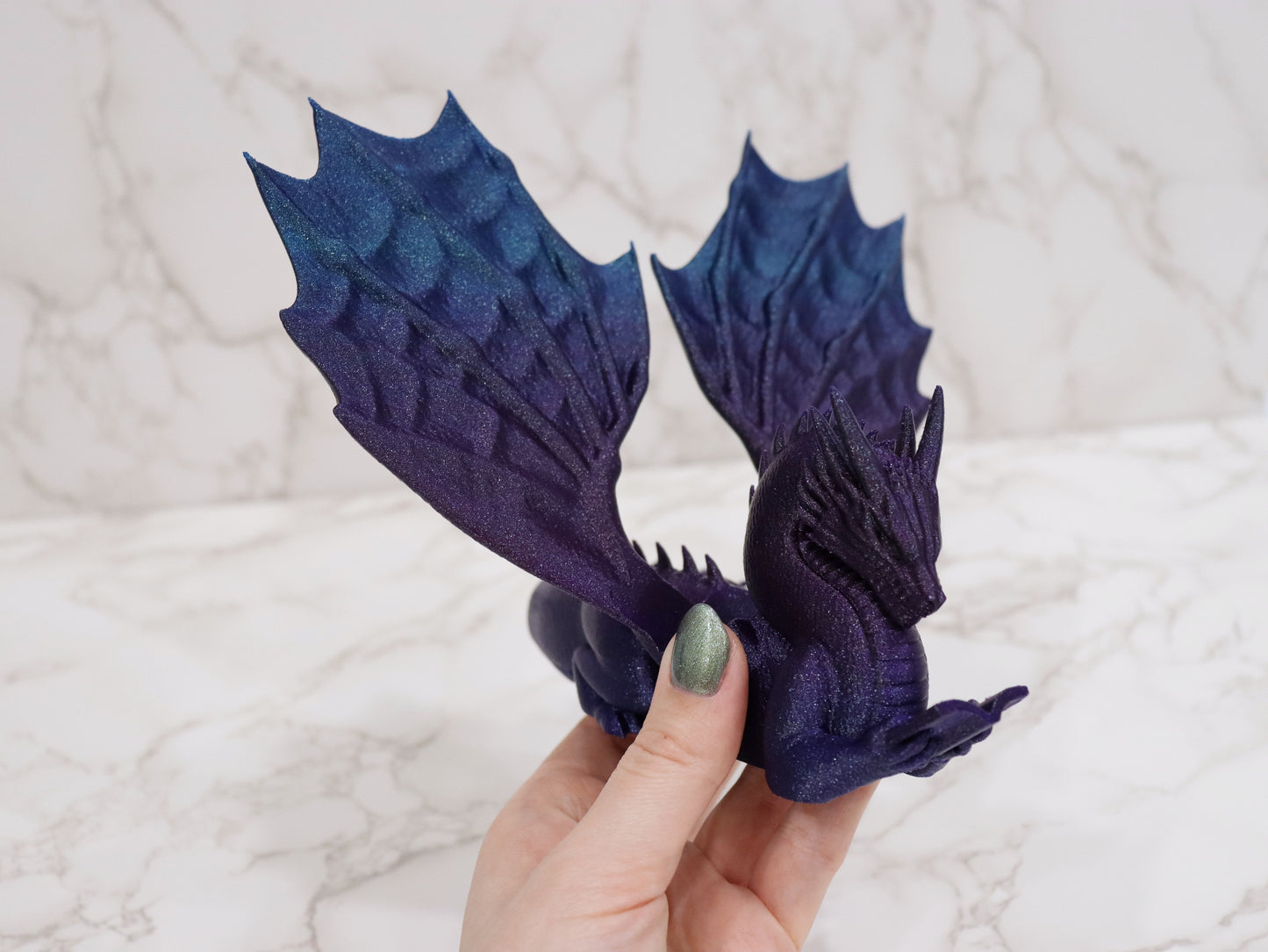 Accountant Reading Dragon Galaxy glossy | various sizes | 3D print | Stand for Books E-Reader Tablet
