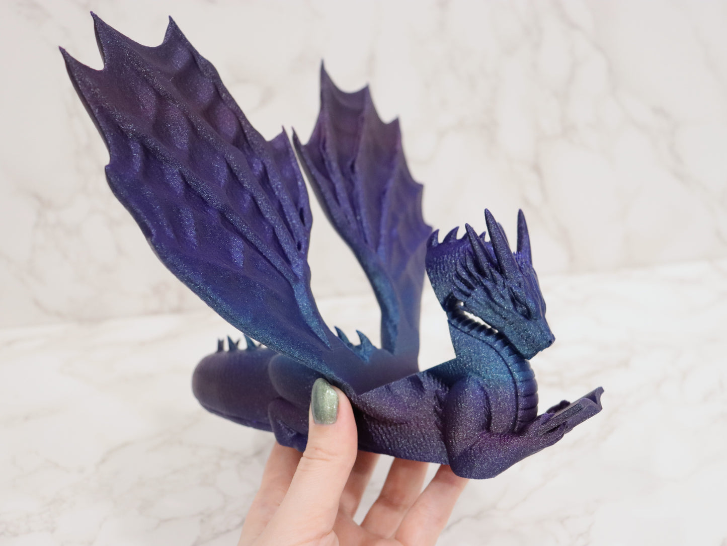 Accountant Reading Dragon Galaxy glossy | various sizes | 3D print | Stand for Books E-Reader Tablet
