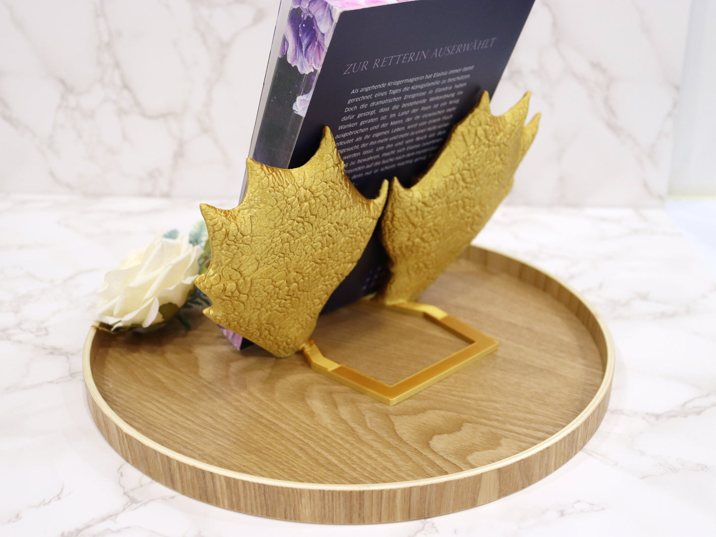Book Stand Dragon Wings Black or Gold | 3D Print | Bookend | Holder for Book E-Reader Tablet