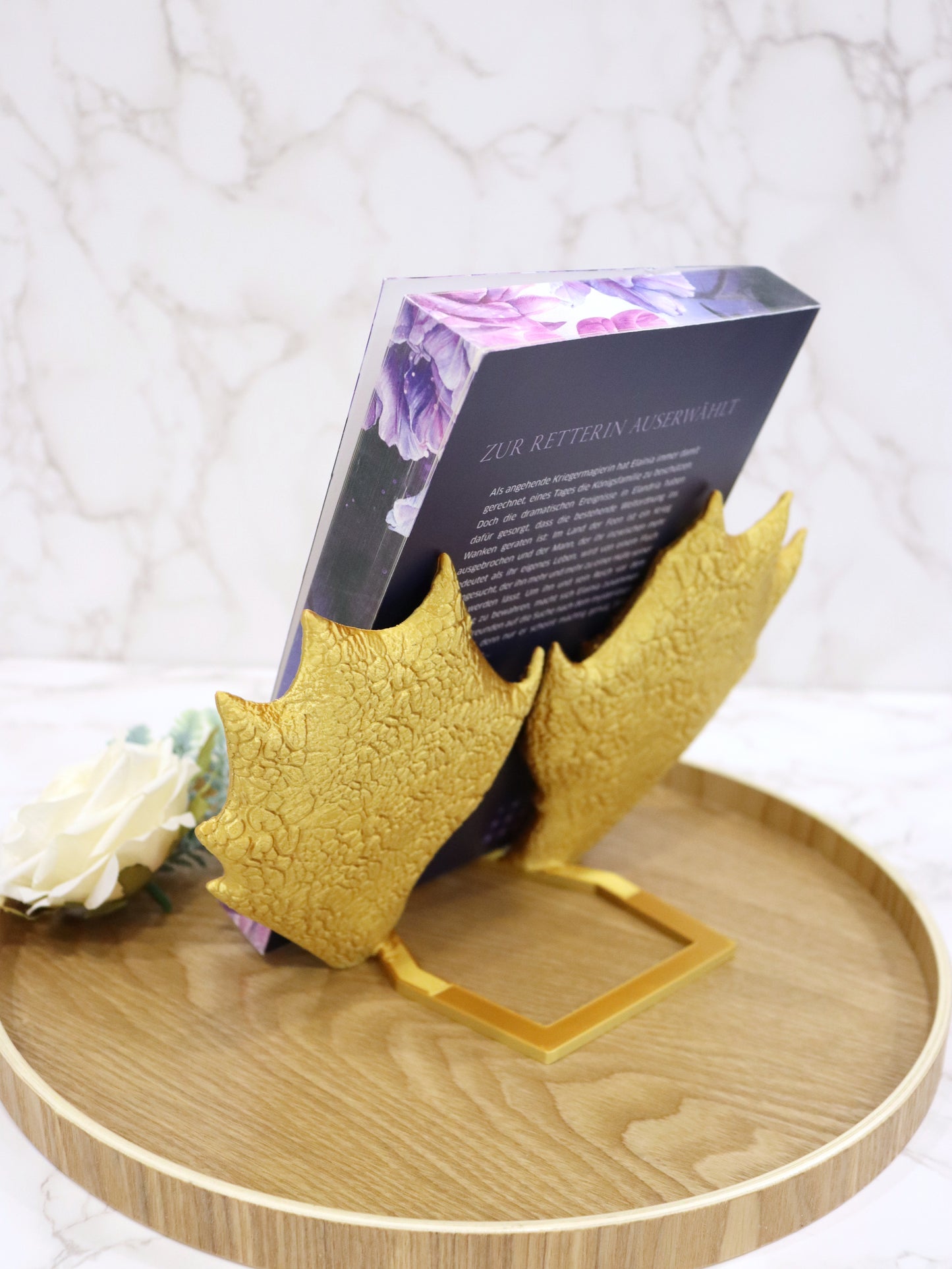 Book Stand Dragon Wings Black or Gold | 3D Print | Bookend | Holder for Book E-Reader Tablet