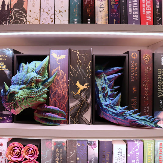 Book Nook Drache Rainbow Set/Einzeln | 3D Druck | Buchstütze | Dekoration Bücherregal
