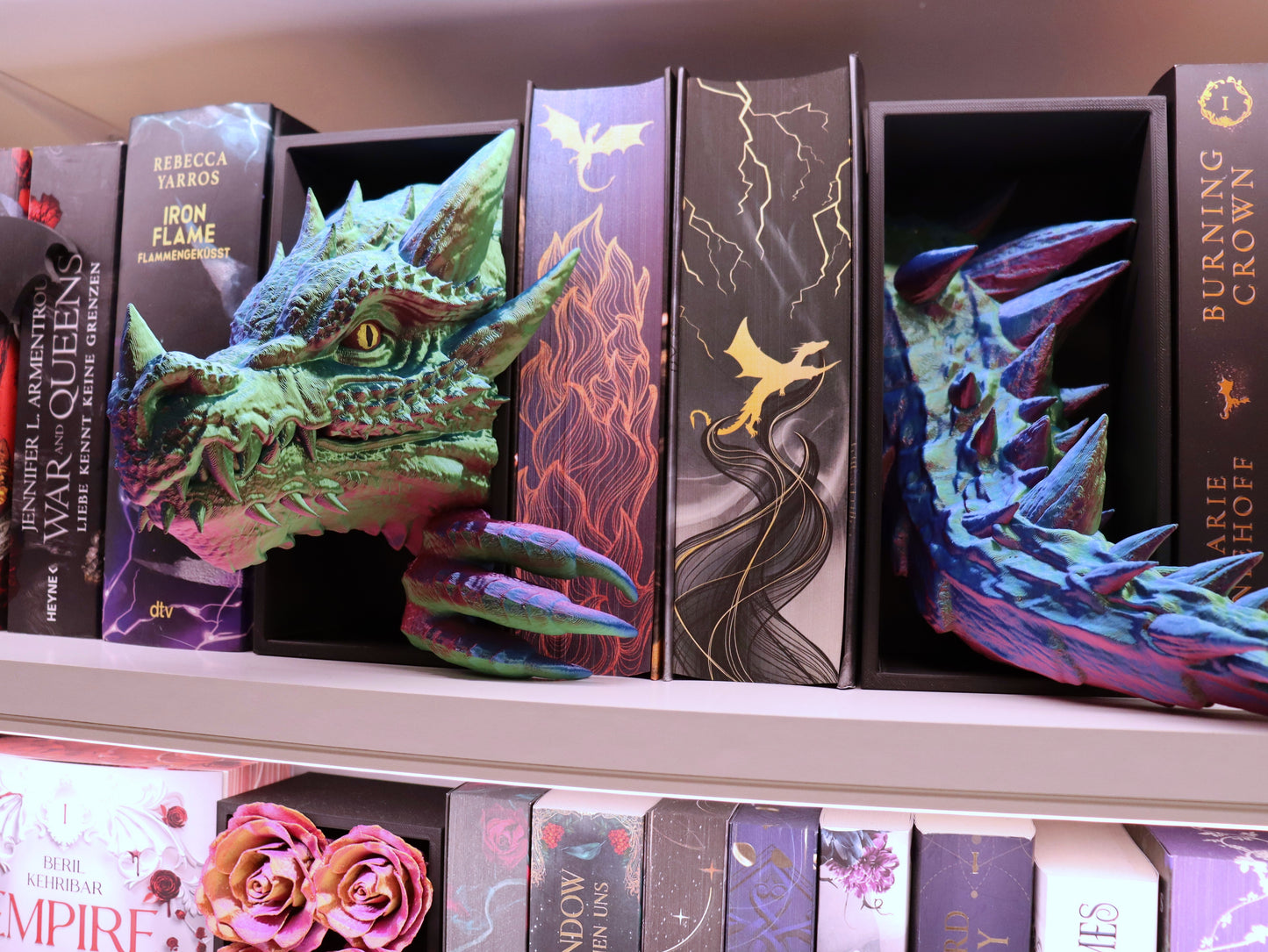 Book Nook Drache Rainbow Set/Einzeln | 3D Druck | Buchstütze | Dekoration Bücherregal