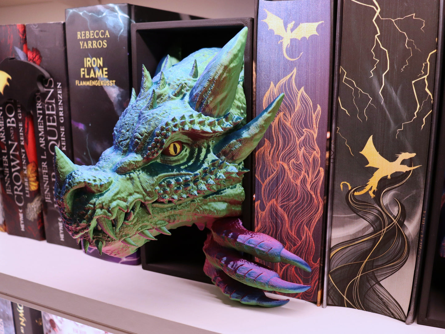 Book Nook Drache Rainbow Set/Einzeln | 3D Druck | Buchstütze | Dekoration Bücherregal