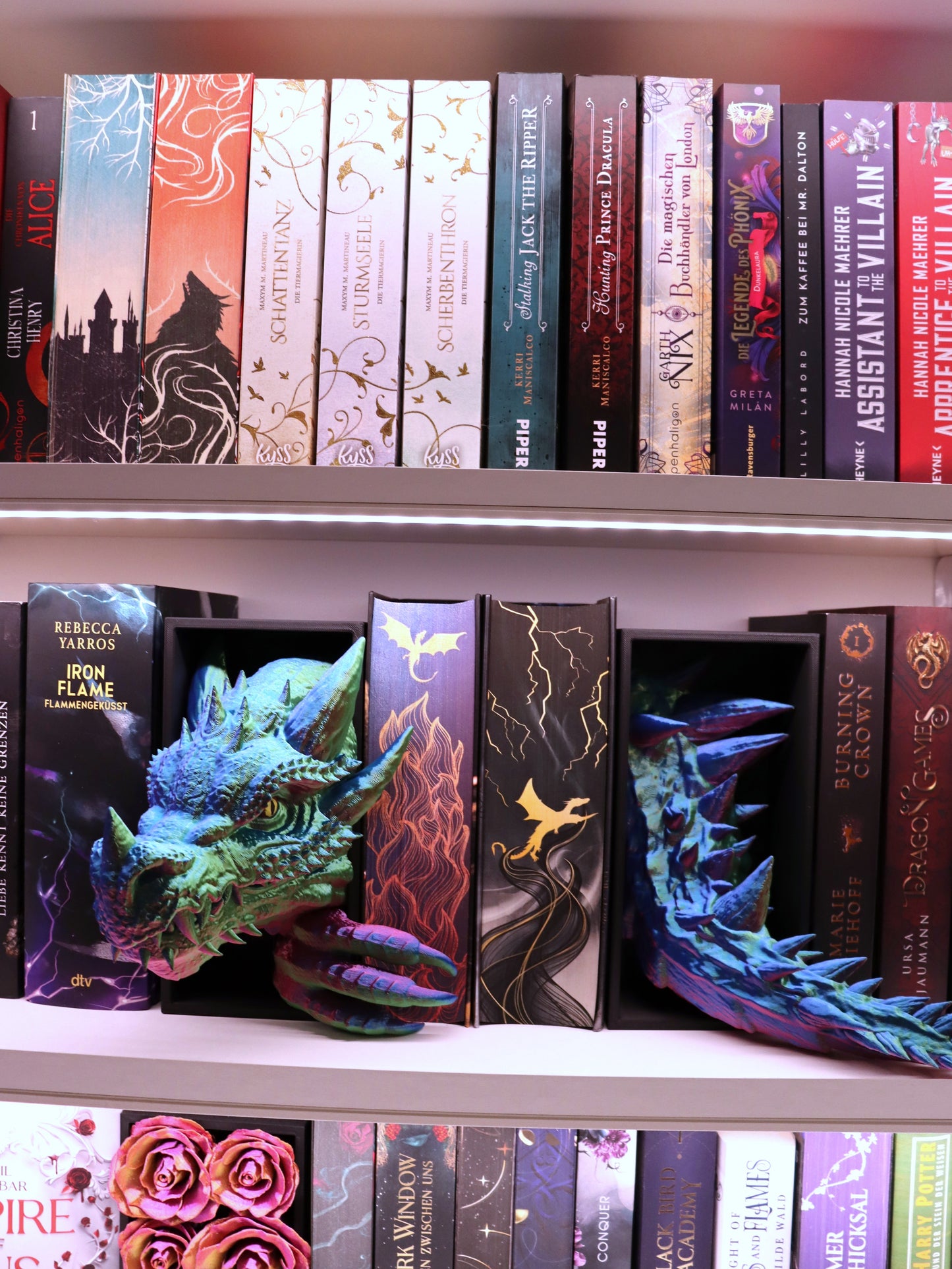 Book Nook Drache Rainbow Set/Einzeln | 3D Druck | Buchstütze | Dekoration Bücherregal