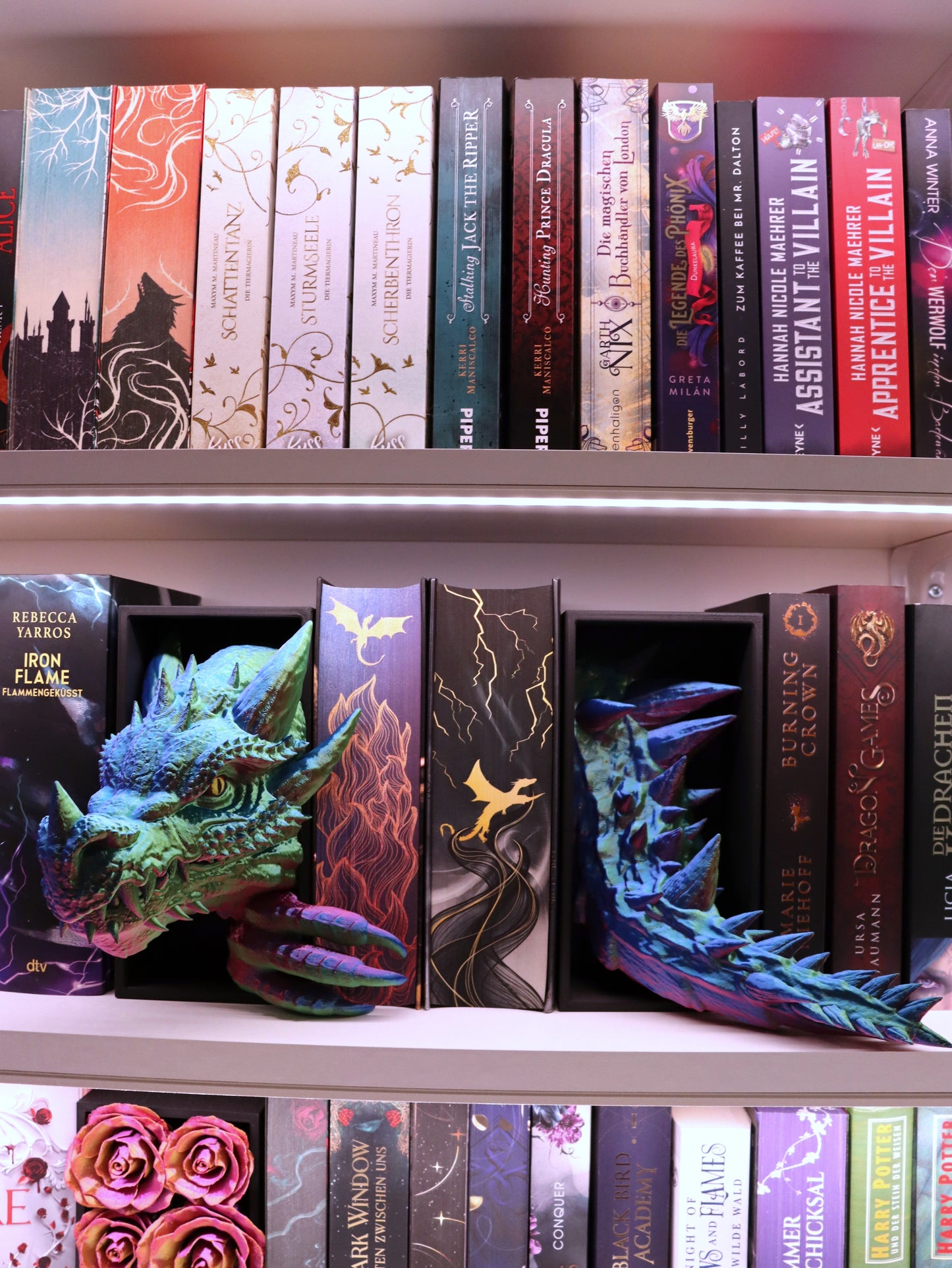 Book Nook Drache Rainbow Set/Einzeln | 3D Druck | Buchstütze | Dekoration Bücherregal