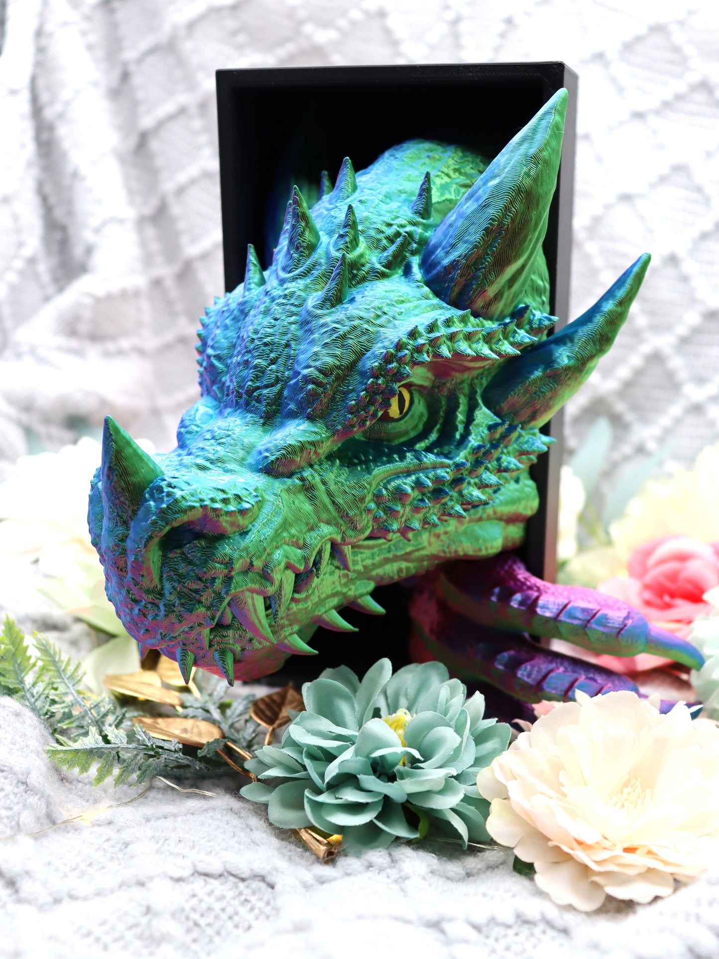 Book Nook Drache Rainbow Set/Einzeln | 3D Druck | Buchstütze | Dekoration Bücherregal