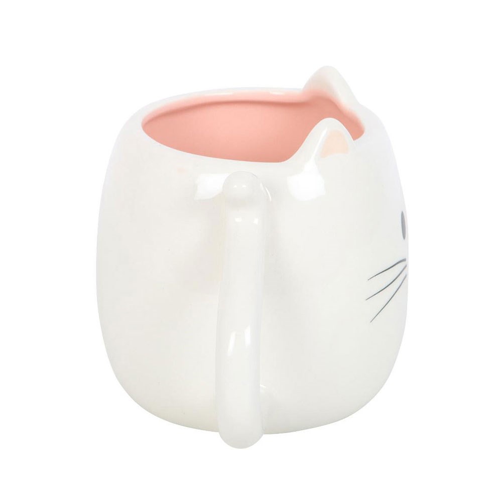 Tasse "White Cat" Keramik Weiß