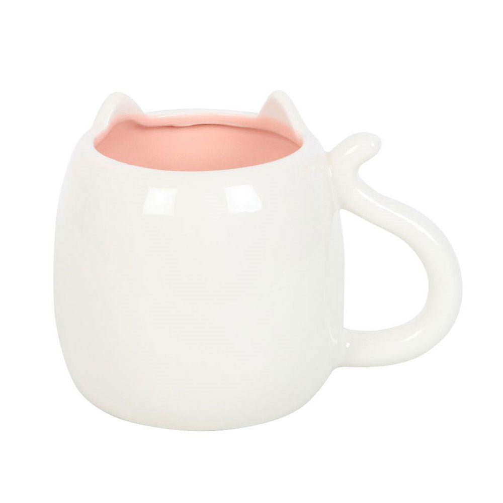Tasse "White Cat" Keramik Weiß