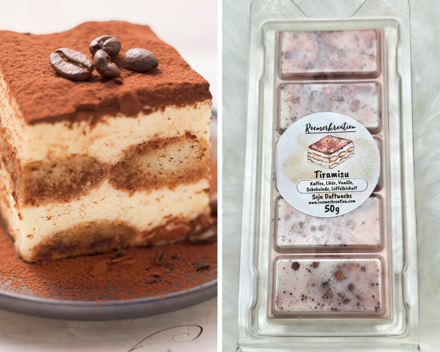 Tafel 50 g | Tiramisu | Duftwachs