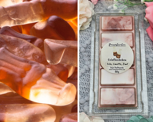Tafel 50 g | Colafläschchen | Duftwachs