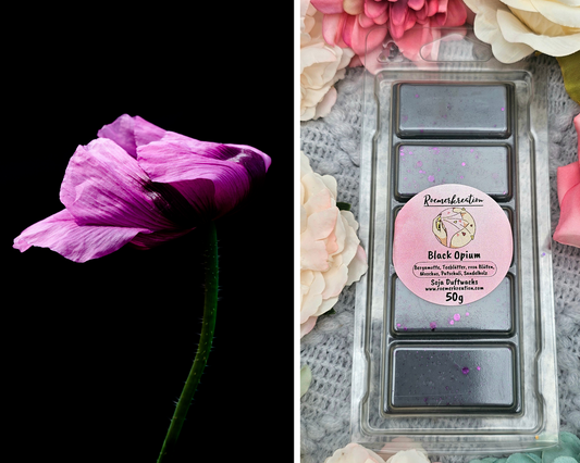 Tafel 50 g | Black Opium Parfüm | Duftwachs