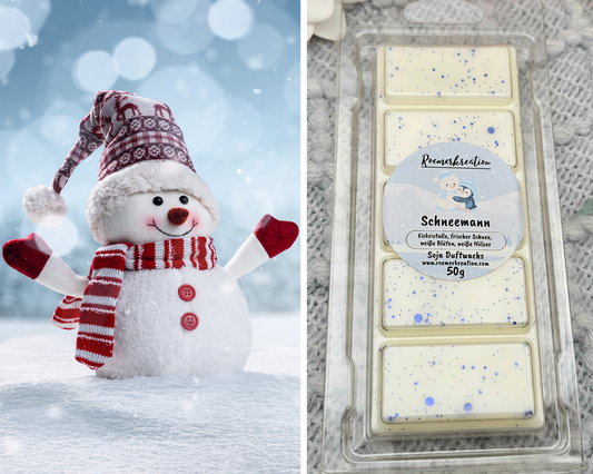 Tafel 50 g | Schneemann | Duftwachs