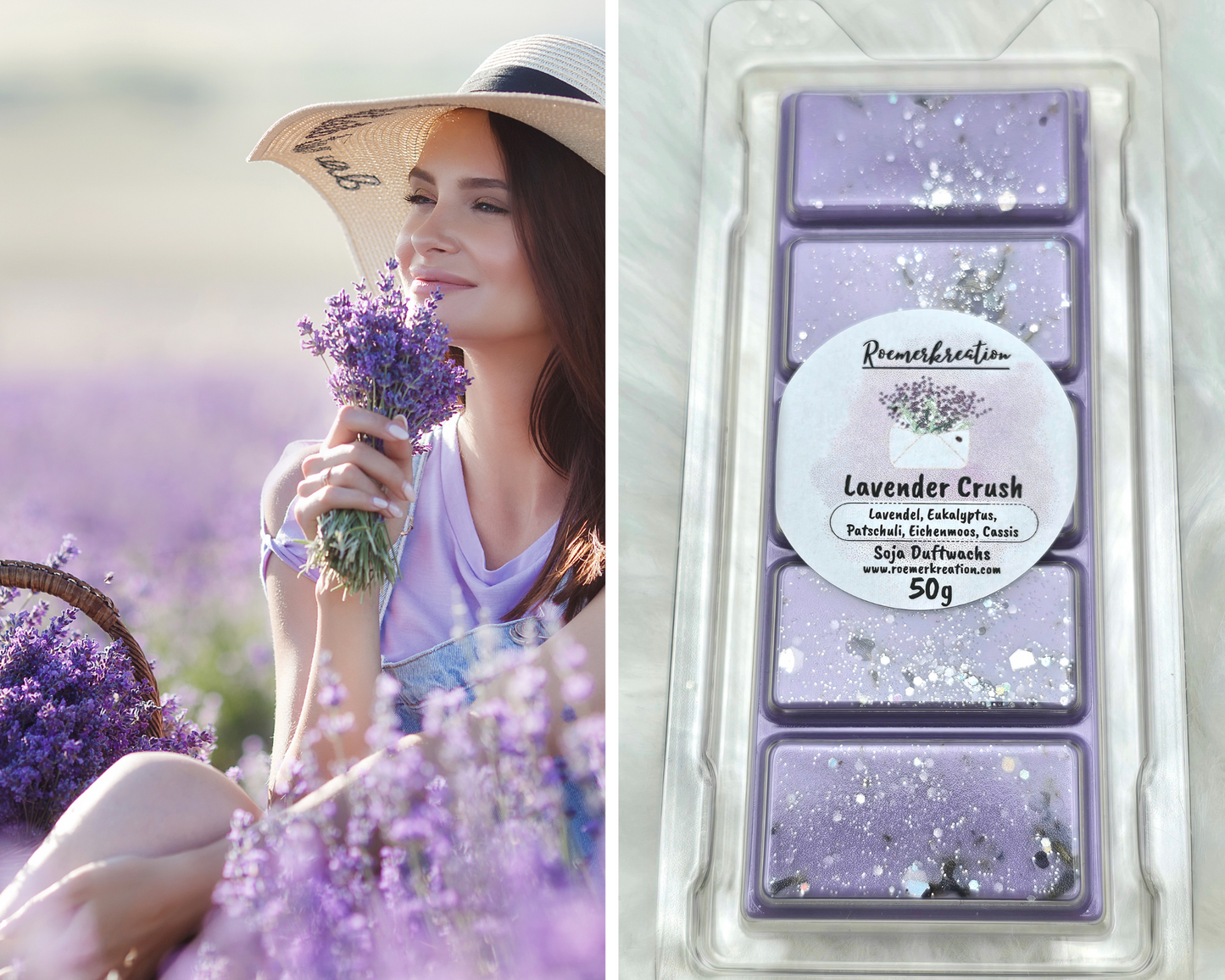 Tafel 50 g | Lavender Crush | Duftwachs