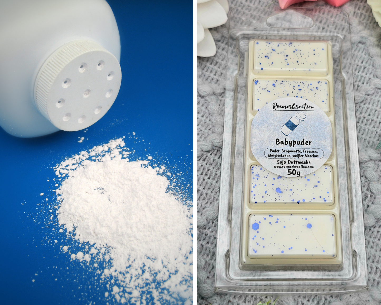 Tafel 50 g | Baby Puder | Duftwachs