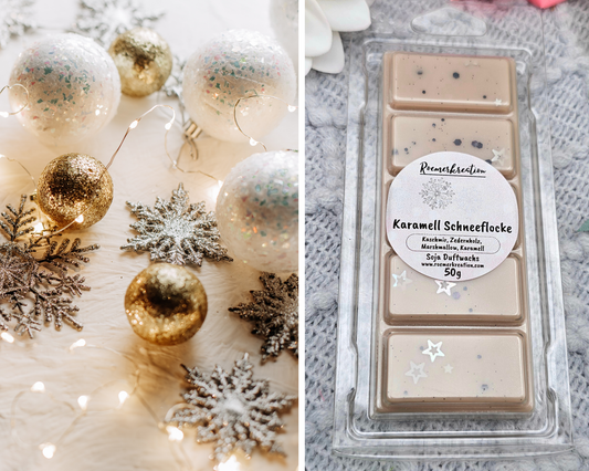 Tafel 50 g | Karamell Schneeflocke | Duftwachs