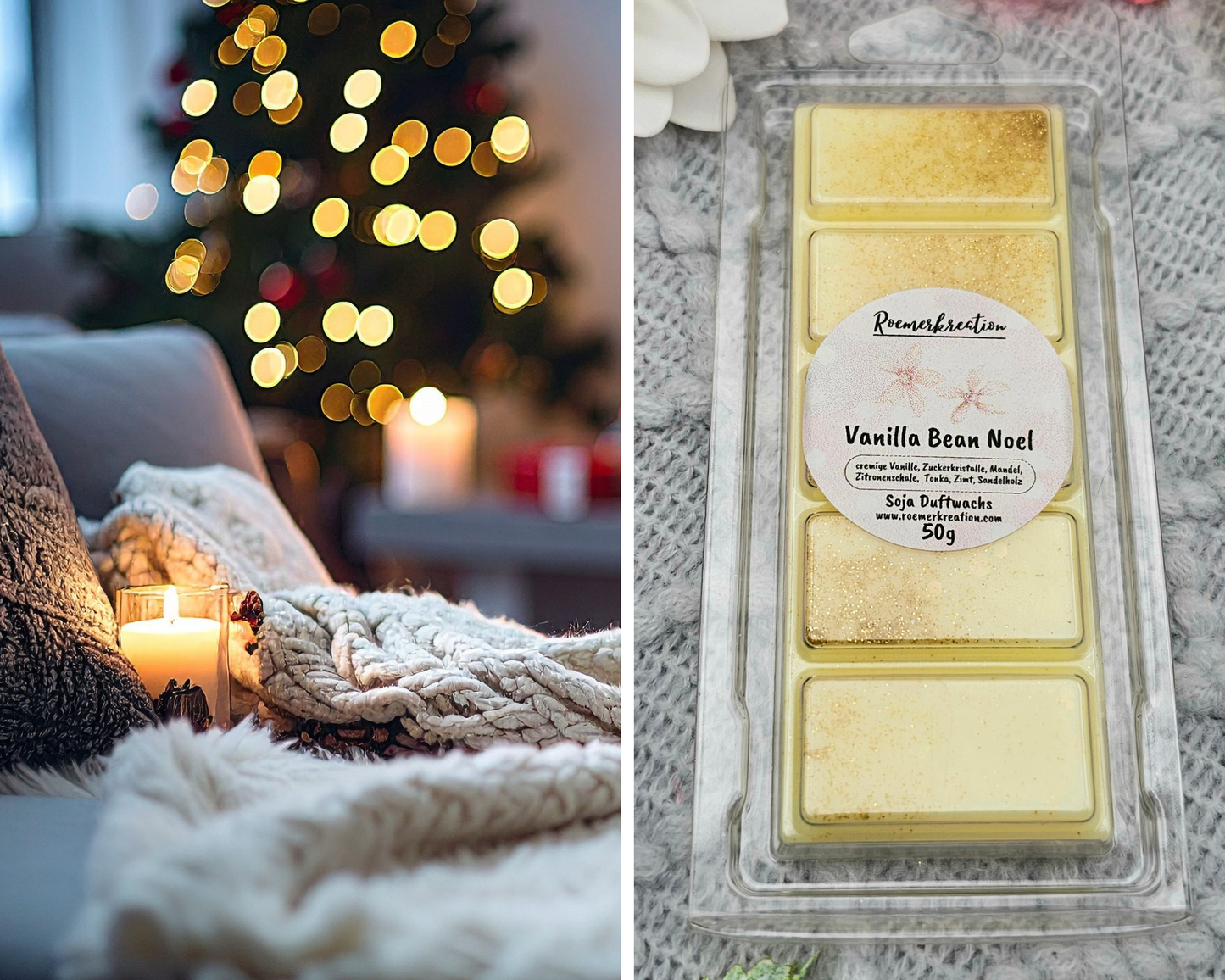 Tafel 50 g | Vanilla Bean Noel | Duftwachs
