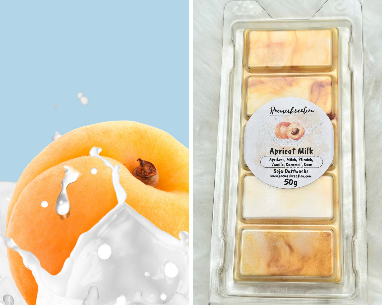 Tafel 50 g | Apricot Milk | Duftwachs