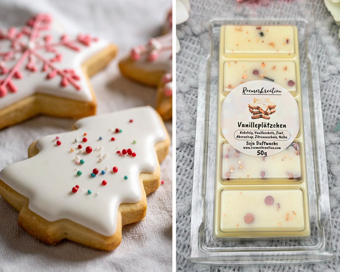 Tafel 50 g | Vanilleplätzchen | Duftwachs