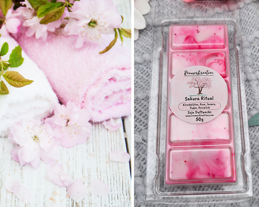 Tafel 50 g | Sakura Ritual | Duftwachs