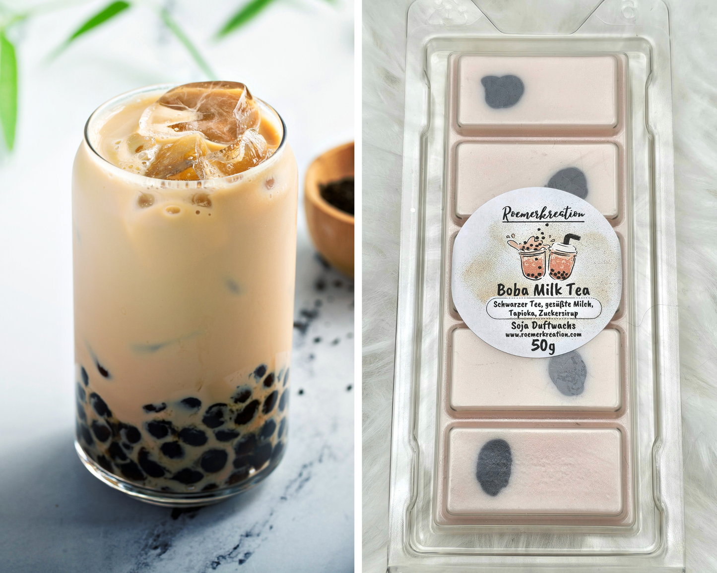 Tafel 50 g | Boba Milk Tea | Duftwachs