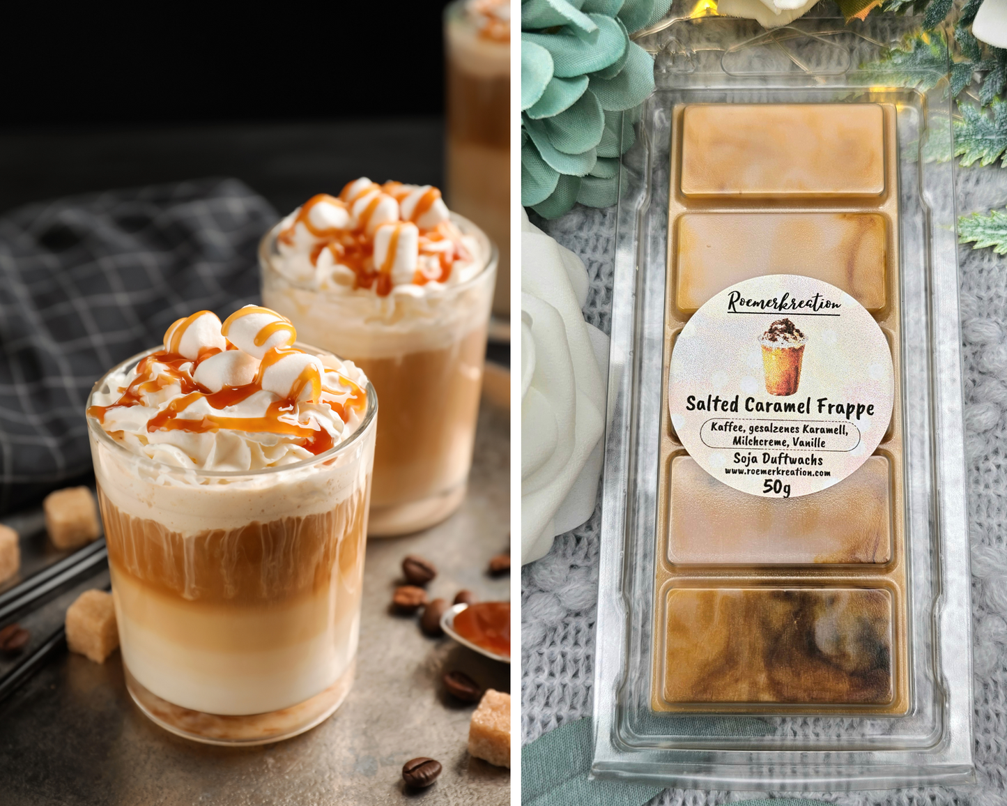 Tafel 50 g | Salted Caramel Frappe | Duftwachs