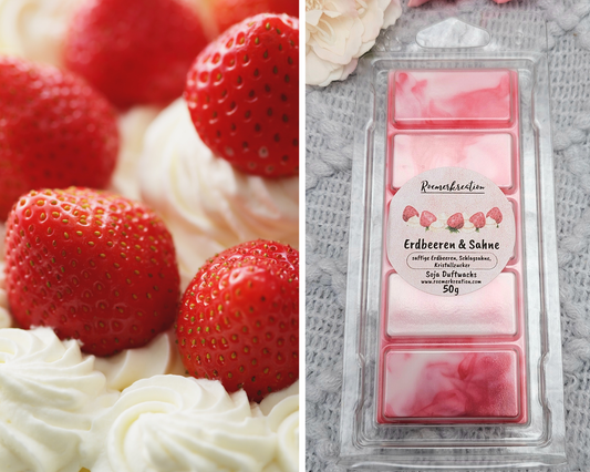 Tafel 50 g | Erdbeeren & Sahne | Duftwachs