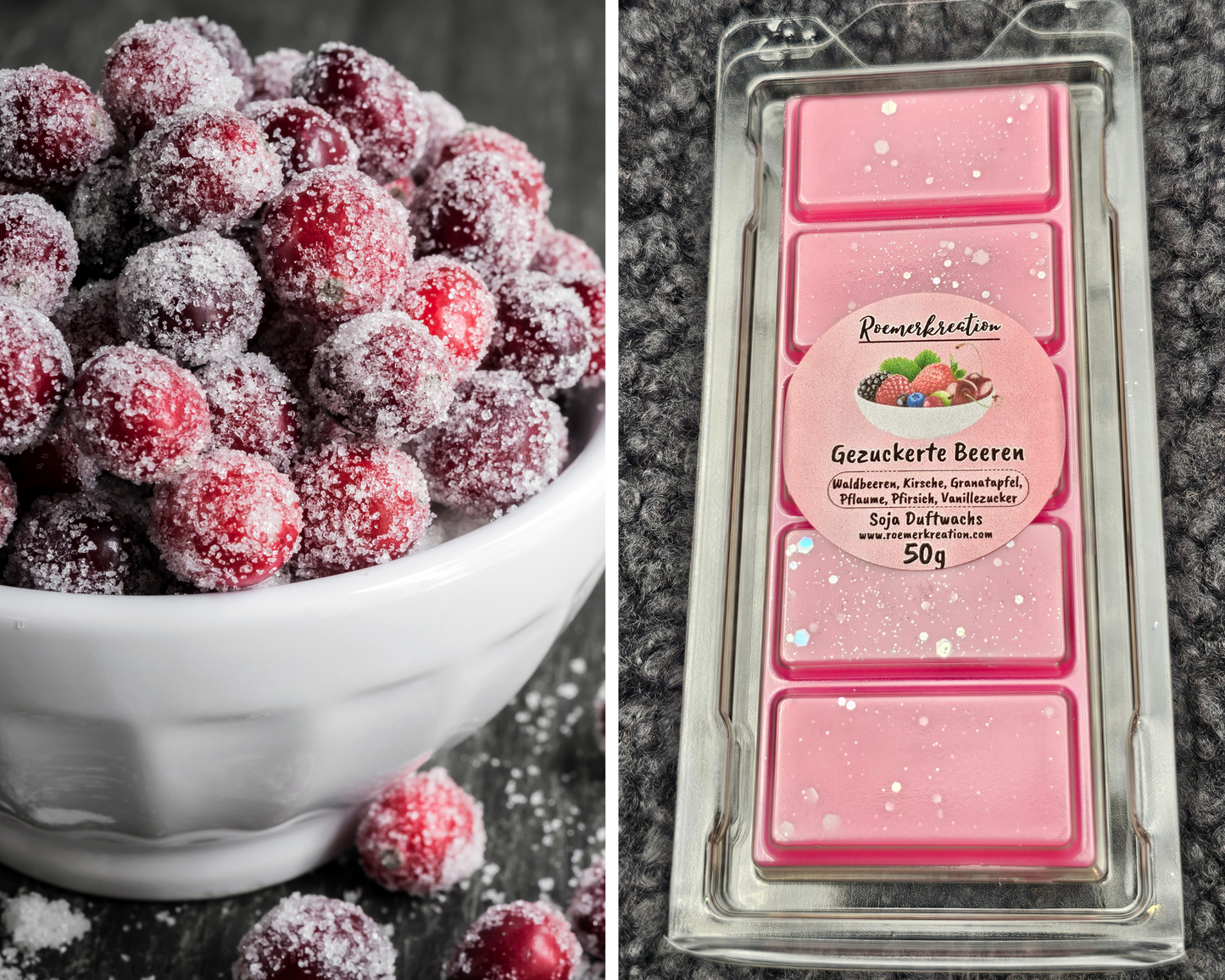 Tafel 50 g | Gezuckerte Beeren | Duftwachs