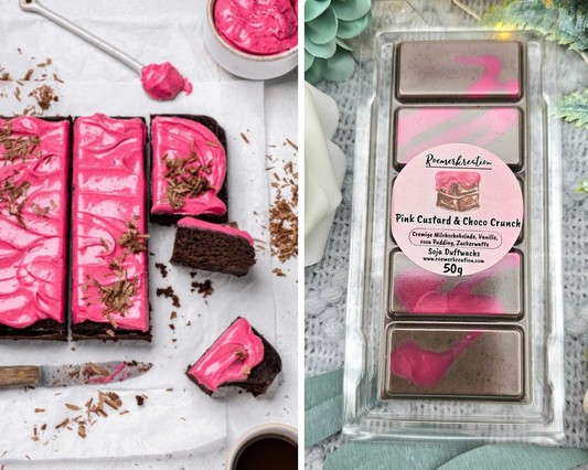 Tafel 50 g | Pink Custard & Choco Crunch | Duftwachs