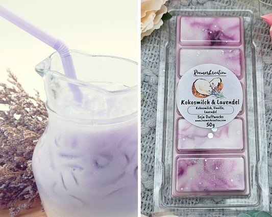 Tafel 50 g | Kokosmilch & Lavendel | Duftwachs