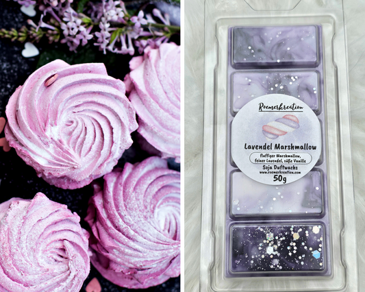 Tafel 50 g | Lavendel Marshmallow | Duftwachs
