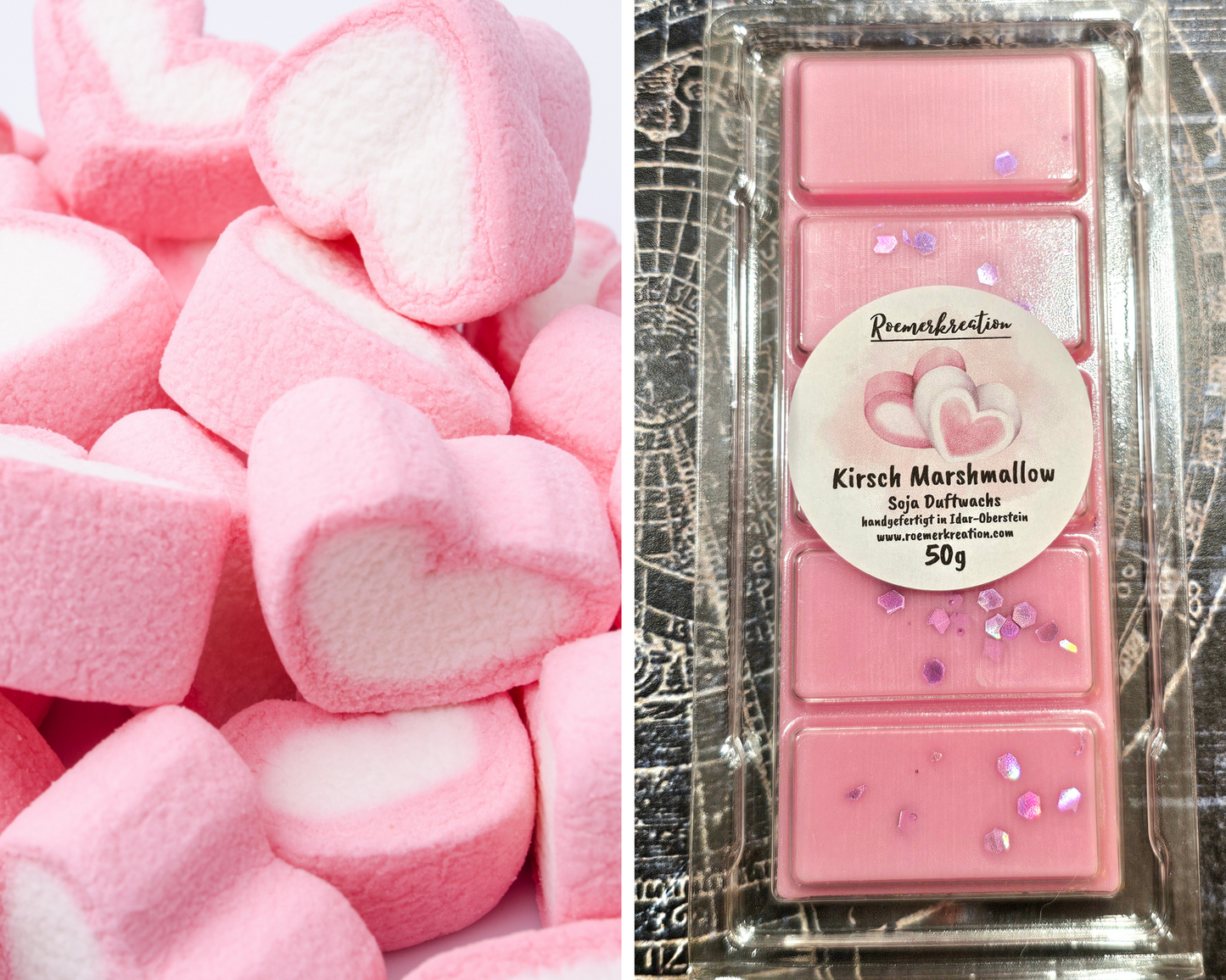 Tafel 50 g | Kirsch Marshmallow | Duftwachs