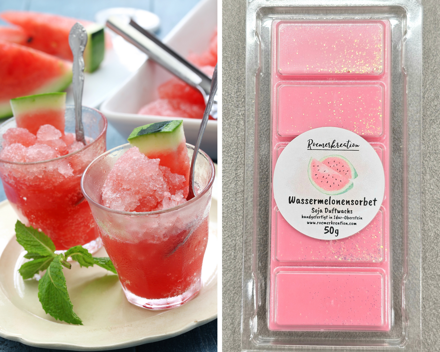 Tafel 50 g | Wassermelonensorbet | Duftwachs