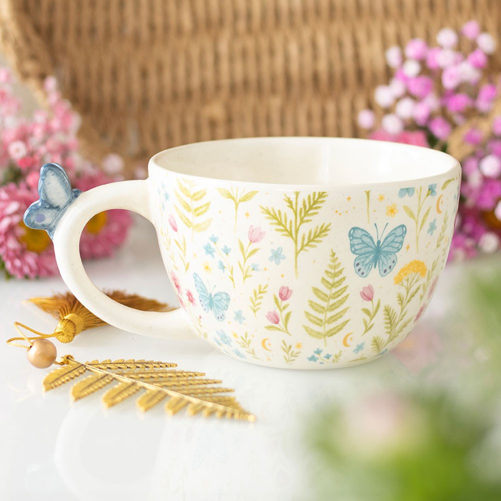 Tasse "Luna Bloom Floral" Keramik Creme