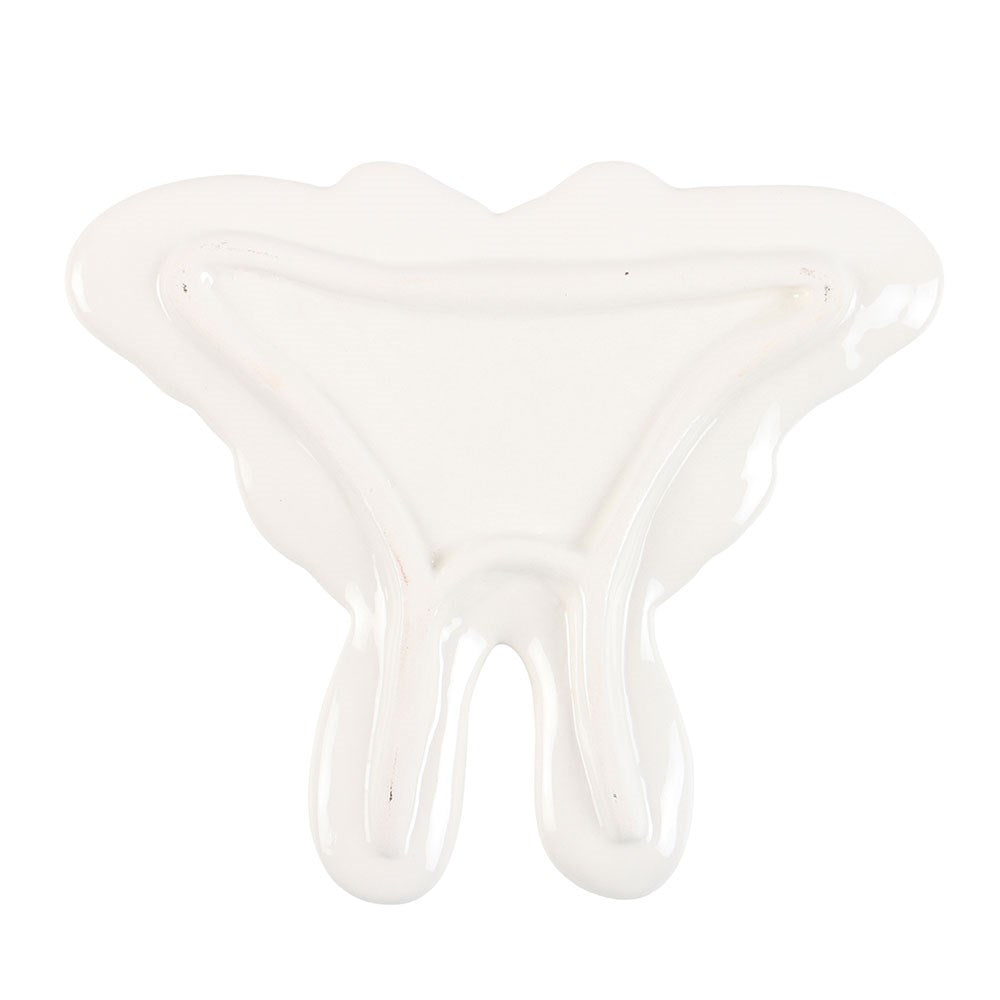 Jewelry Dish "Luna Moth" White Ceramic