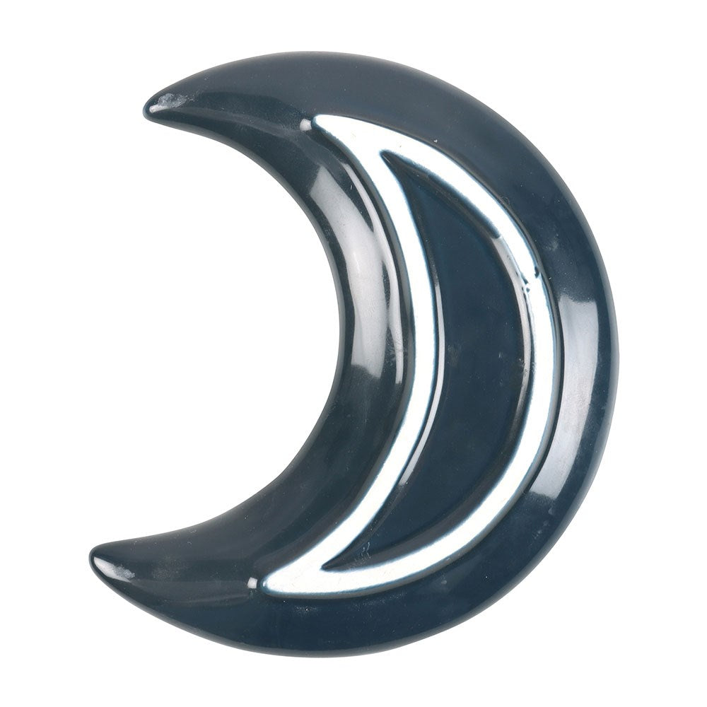 Jewellery dish "Crescent Moon Owl" ceramic blue