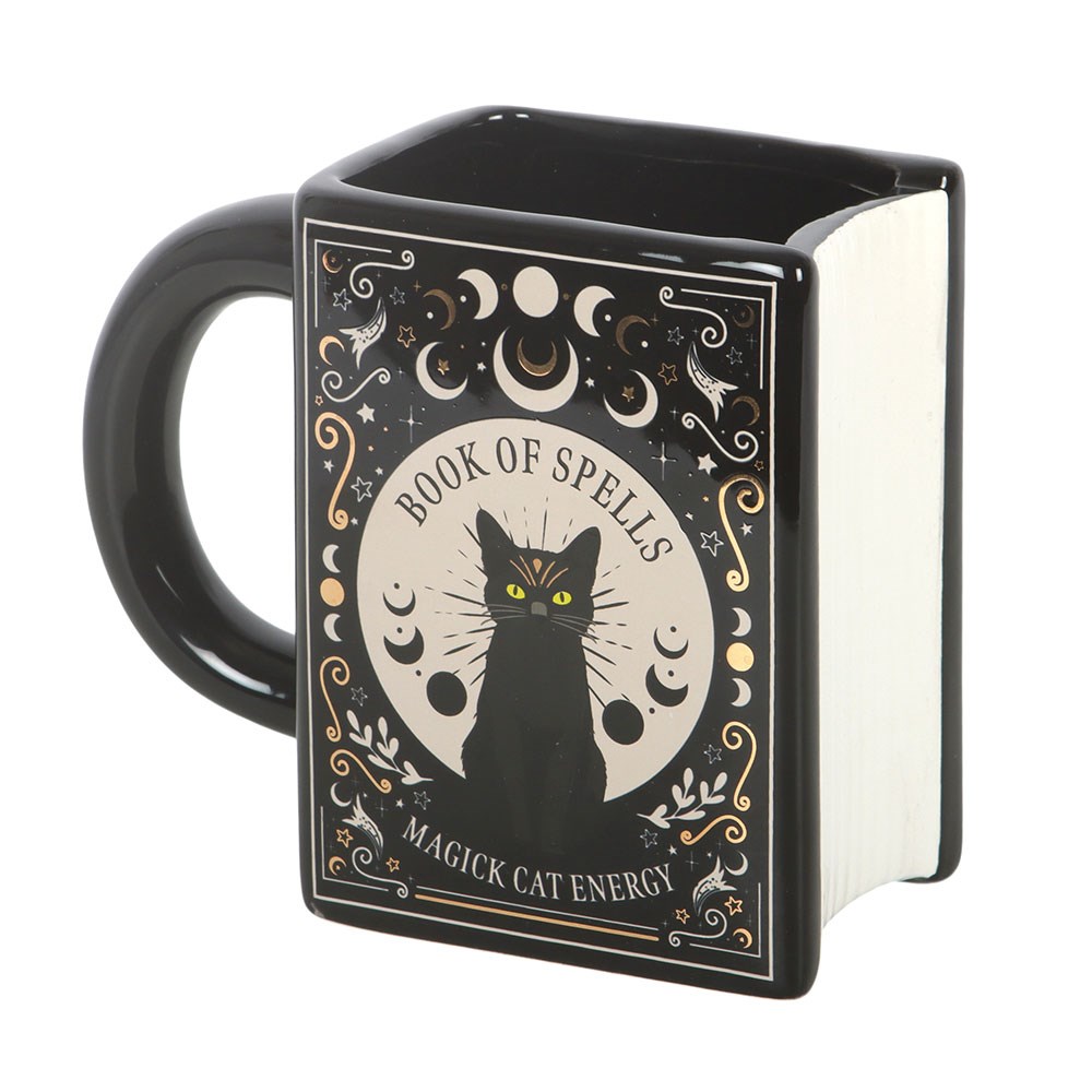 Mug "Black Cat Magick Book of Spells" Ceramic Black