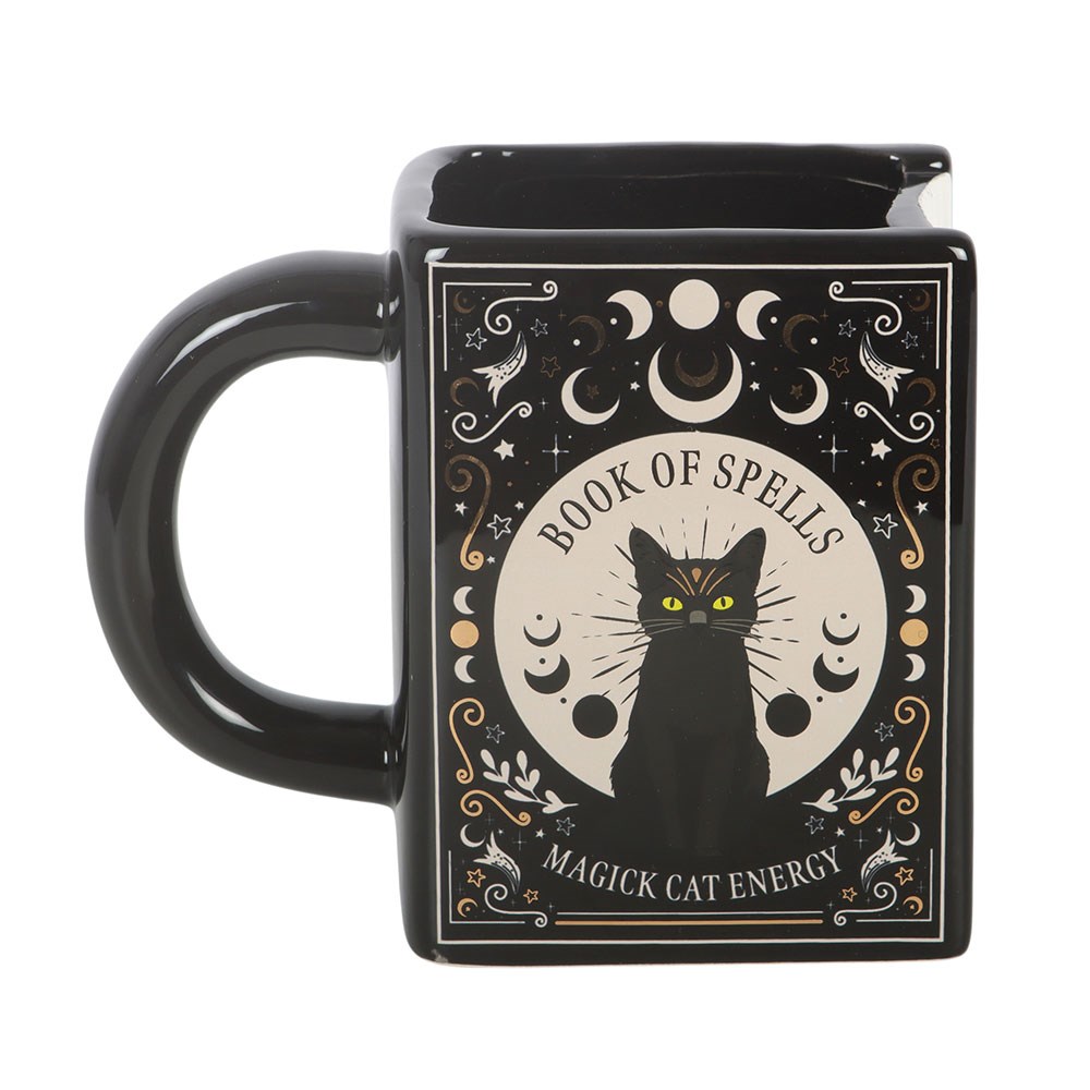 Mug "Black Cat Magick Book of Spells" Ceramic Black