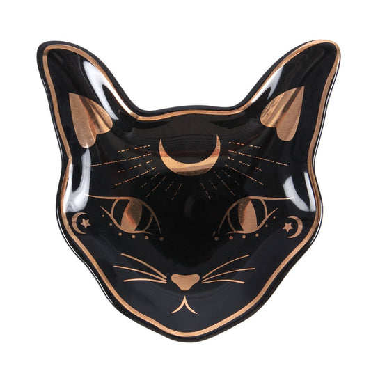 Jewelry Dish "Mystic Mog Cat" Ceramic Black