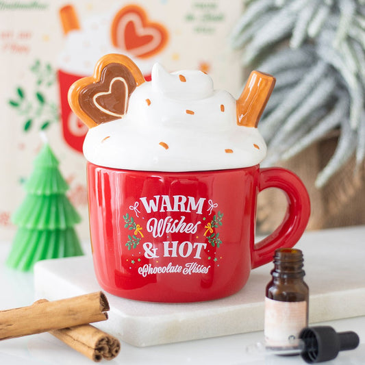 Duftlampe Teelicht "Hot Chocolate" Keramik rot