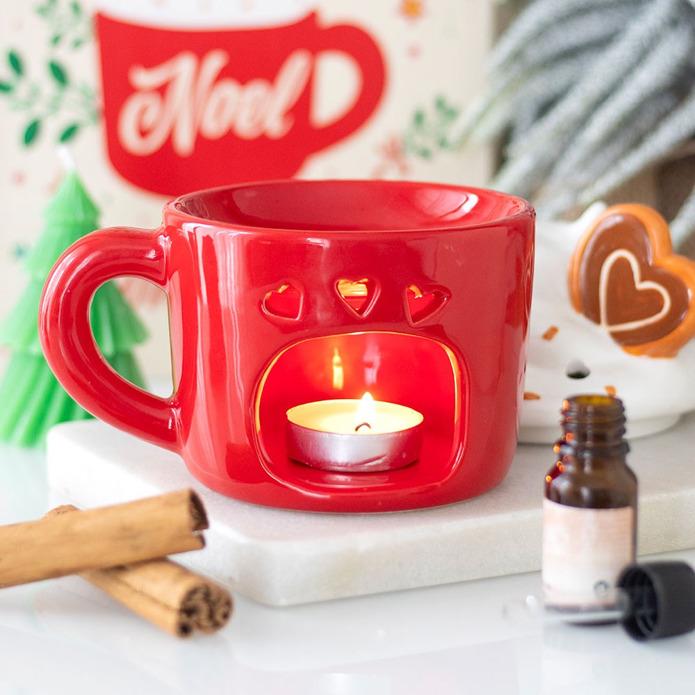 Duftlampe Teelicht "Hot Chocolate" Keramik rot