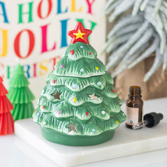 Duftlampe Teelicht "Nostalgic Christmas Tree" Keramik grün