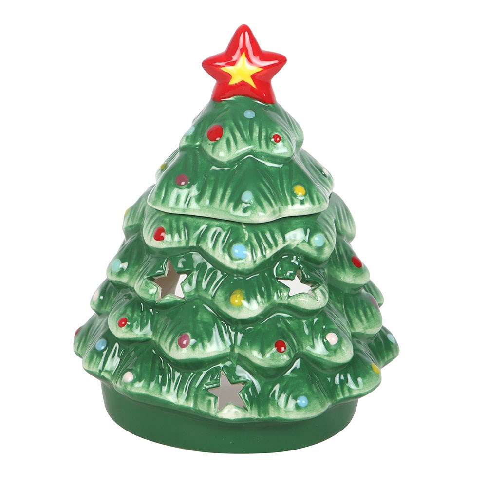Duftlampe Teelicht "Nostalgic Christmas Tree" Keramik grün