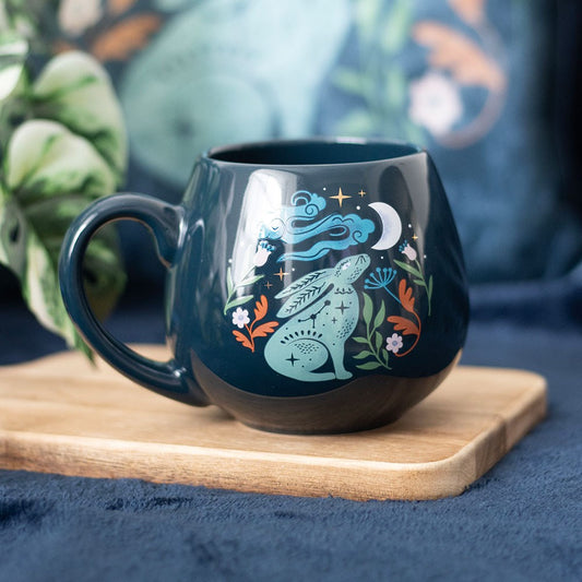 Mug "Midnight Hare" ceramic blue