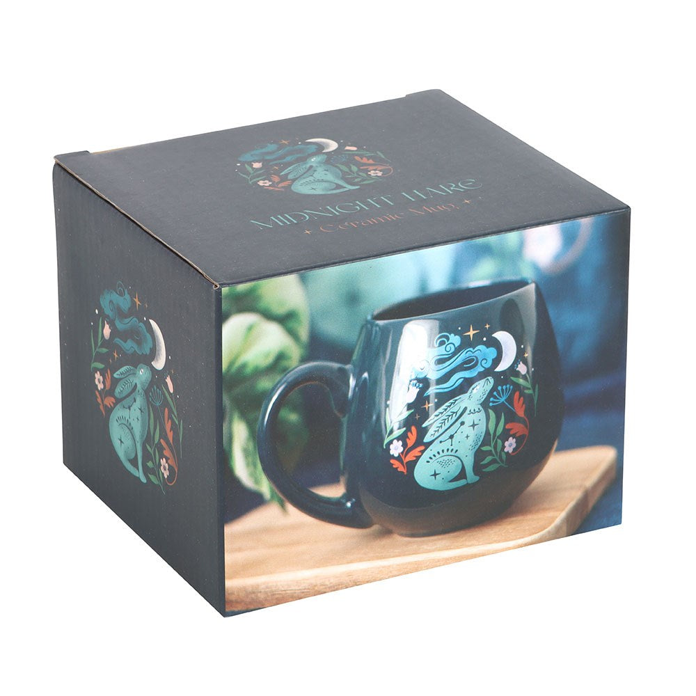 Mug "Midnight Hare" ceramic blue