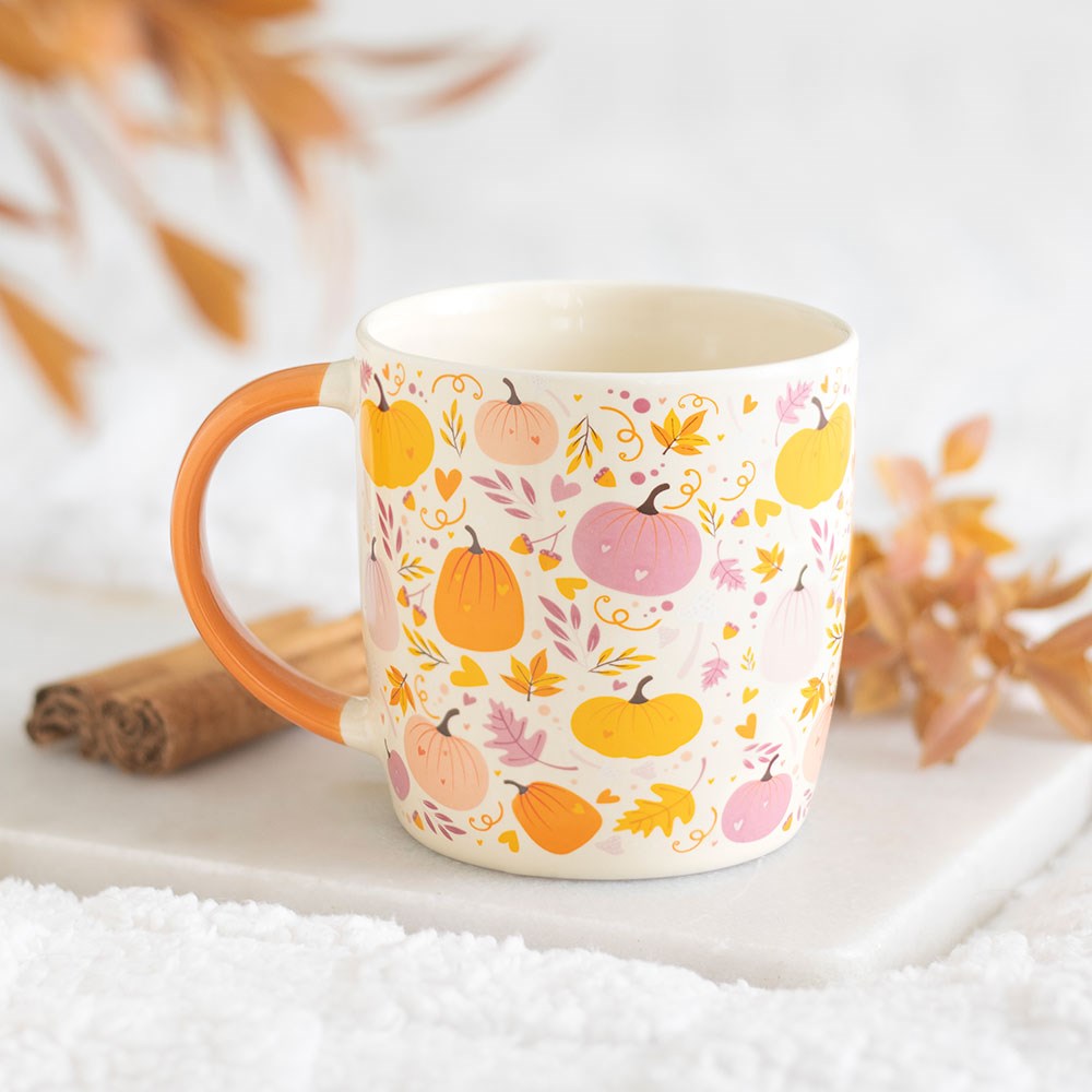 Tasse "Pink and Orange Pumpkin" Keramik Weiß