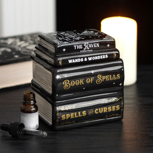 Duftlampe Teelicht "Book of Spells" Keramik schwarz
