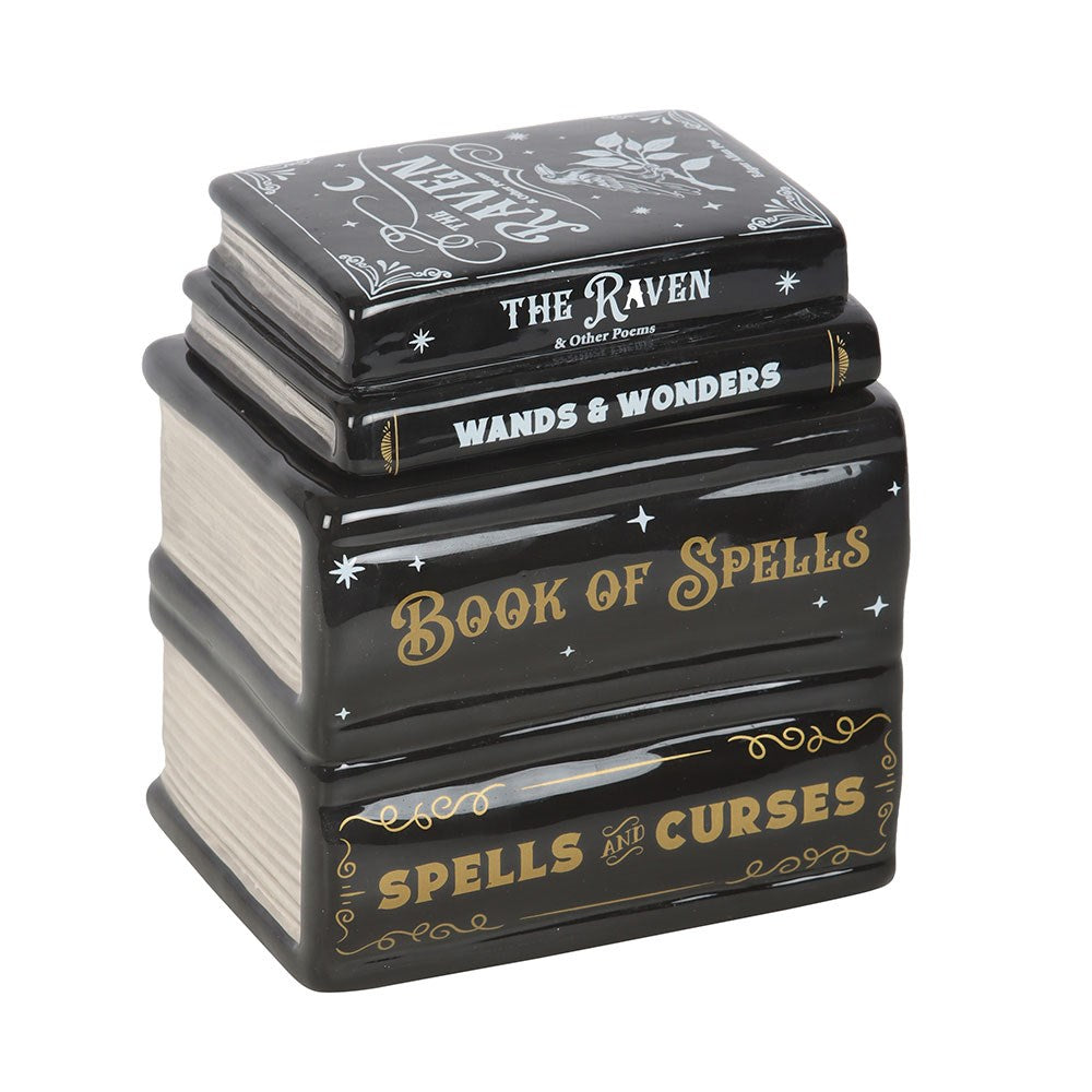 Duftlampe Teelicht "Book of Spells" Keramik schwarz