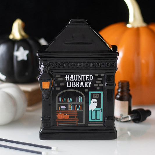 Duftlampe Teelicht "Haunted Library" Keramik schwarz